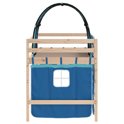 Kids' Loft Bed with Tunnel without Mattress Blue 80x200cm