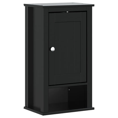 3 Piece Bathroom Furniture Set BERG Black Solid Wood Pine