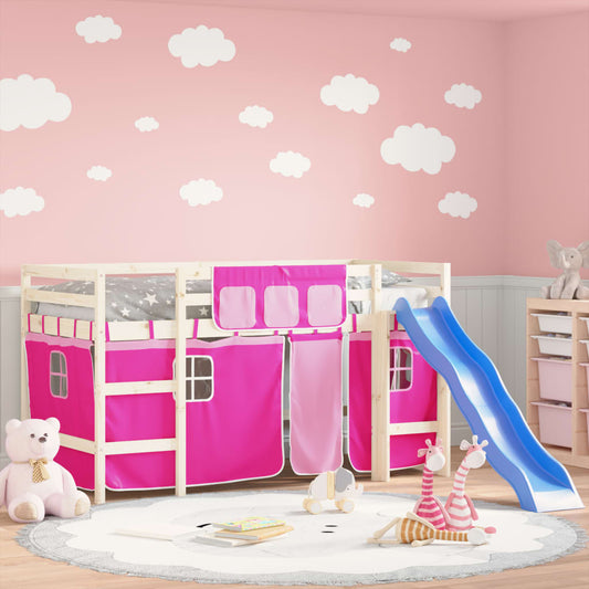 Curtains for Loft Bed Pink Polyester