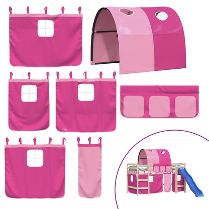 Curtains for Loft Bed with Tunnel Pink Polyester