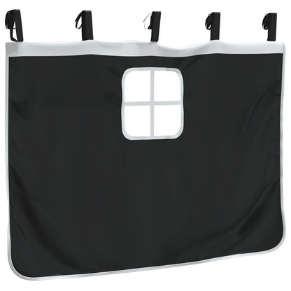 Curtains for Loft Bed with Tunnel and Tower White and Black