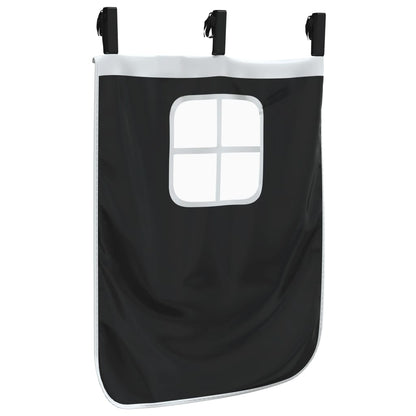 Curtains for Loft Bed with Tunnel and Tower White and Black
