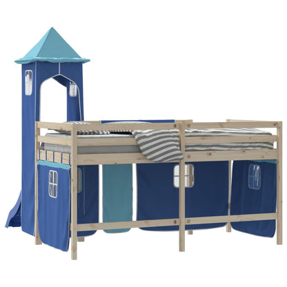 Curtains for Loft Bed with Tower Blue Polyester