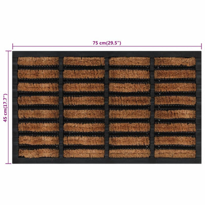 Door Mat Rectangular 45x75 cm Rubber and Coir