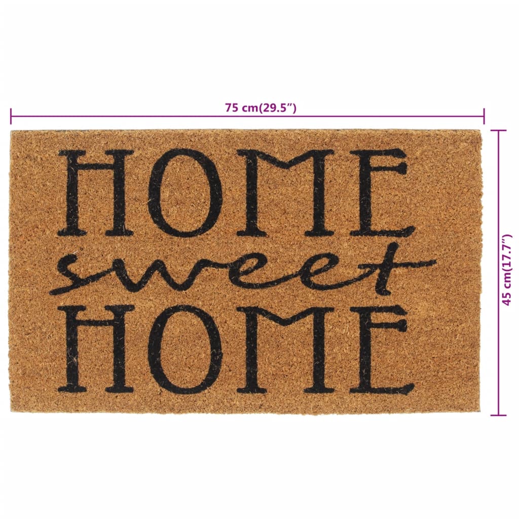 Door Mat Natural 45x75 cm Tufted Coir