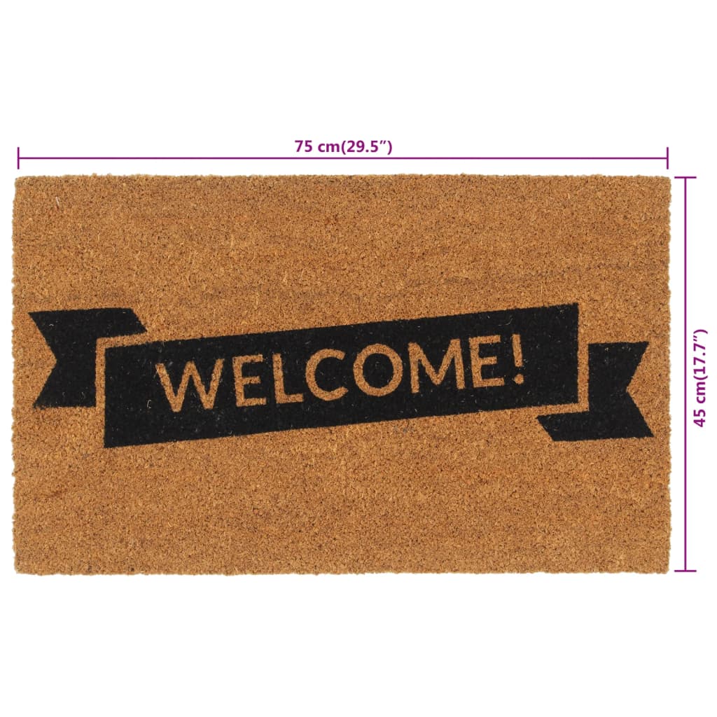 Door Mat Natural 45x75 cm Tufted Coir