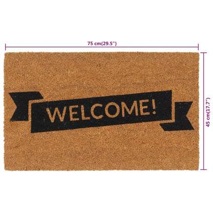 Door Mat Natural 45x75 cm Tufted Coir