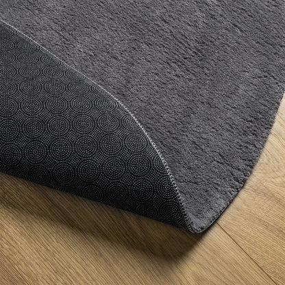 Rug HUARTE Short Pile Soft and Washable Anthracite Ø 100 cm
