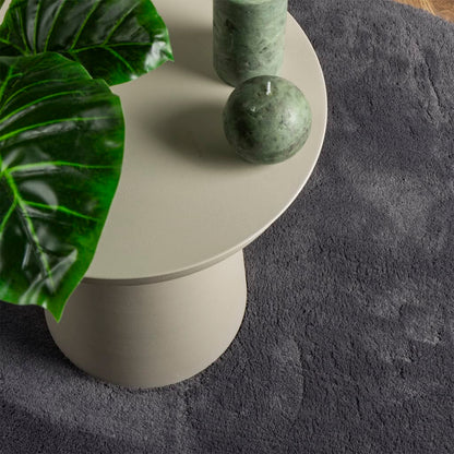 Rug HUARTE Short Pile Soft and Washable Anthracite Ø 100 cm