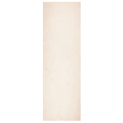 Rug HUARTE Short Pile Soft and Washable Beige 80x250 cm