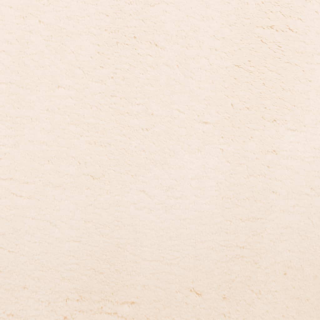 Rug HUARTE Short Pile Soft and Washable Beige 160x160 cm