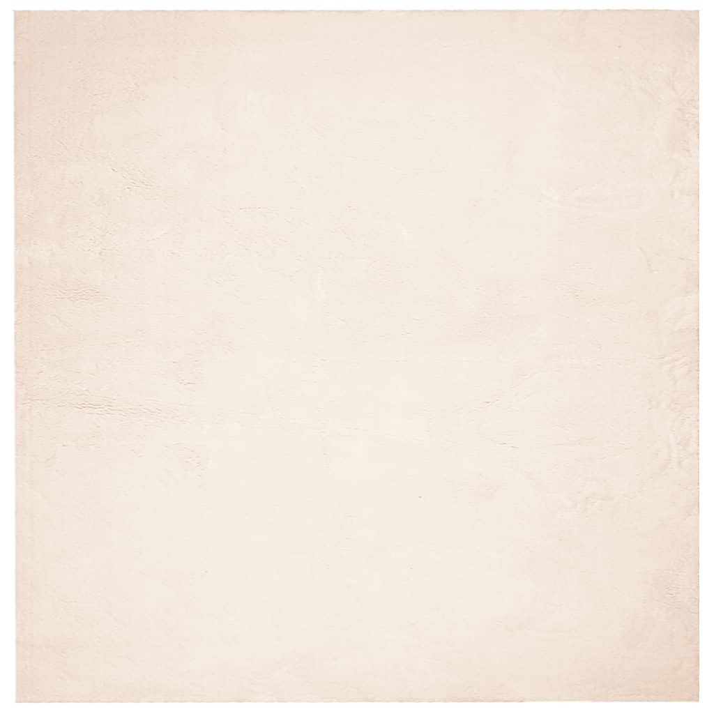 Rug HUARTE Short Pile Soft and Washable Beige 200x200 cm