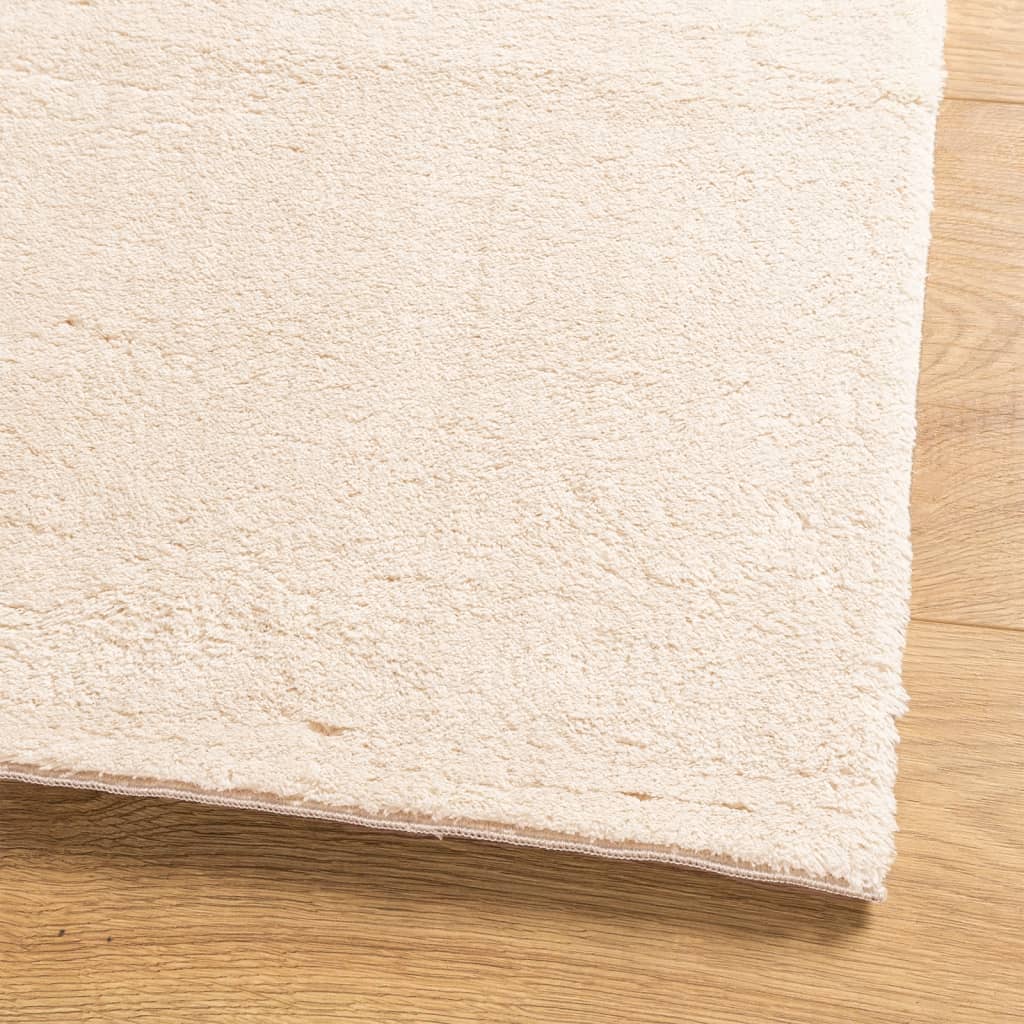 Rug HUARTE Short Pile Soft and Washable Beige 200x200 cm
