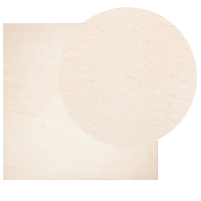 Rug HUARTE Short Pile Soft and Washable Beige 240x240 cm