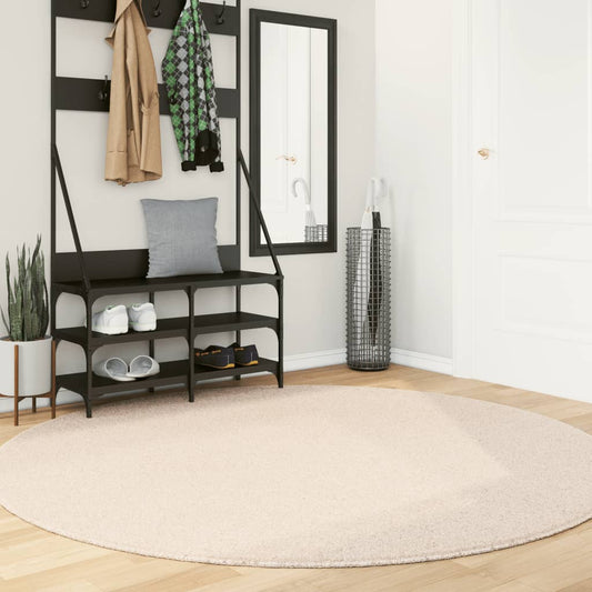 Rug HUARTE Short Pile Soft and Washable Beige Ø 200 cm