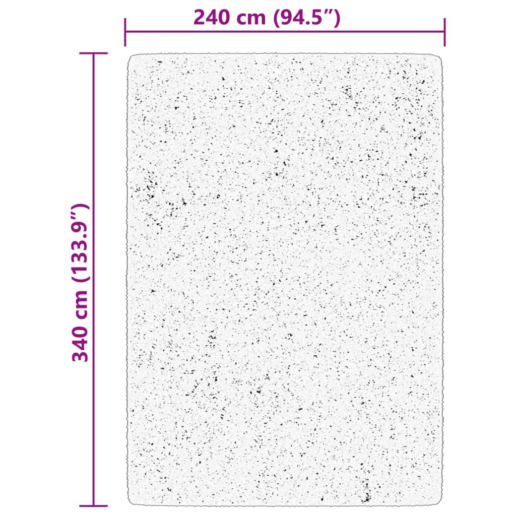 Rug HUARTE Short Pile Soft and Washable Cream 240x340 cm
