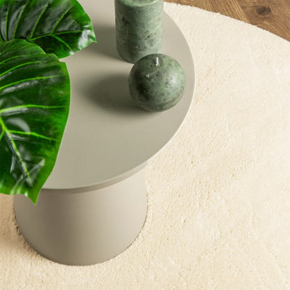 Rug HUARTE Short Pile Soft and Washable Cream Ø 160 cm