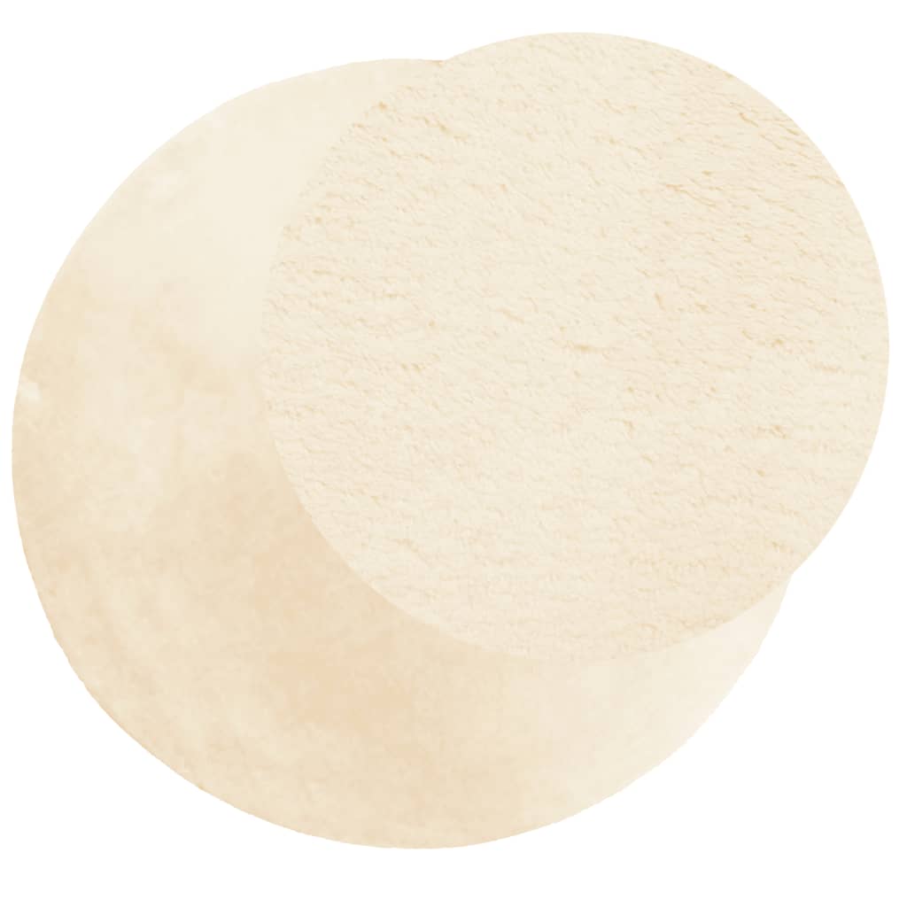 Rug HUARTE Short Pile Soft and Washable Cream Ø 200 cm