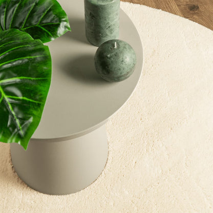Rug HUARTE Short Pile Soft and Washable Cream Ø 200 cm