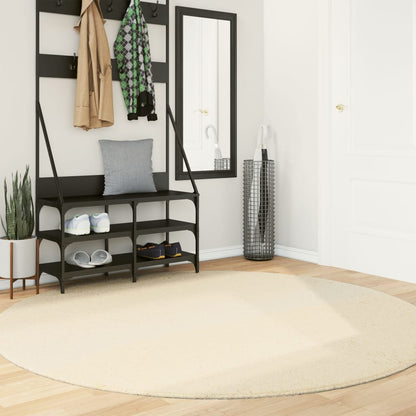 Rug HUARTE Short Pile Soft and Washable Cream Ø 200 cm