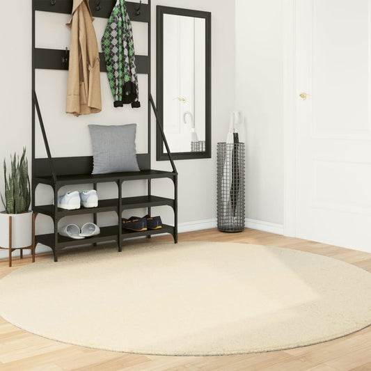 Rug HUARTE Short Pile Soft and Washable Cream Ø 200 cm