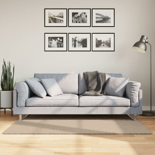 Rug HUARTE Short Pile Soft and Washable Sand 80x150 cm