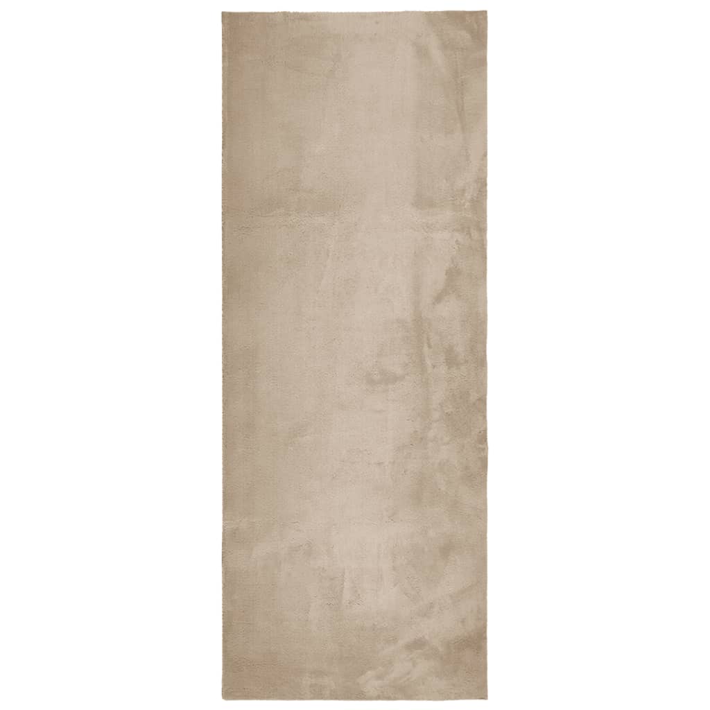 Rug HUARTE Short Pile Soft and Washable Sand 80x200 cm