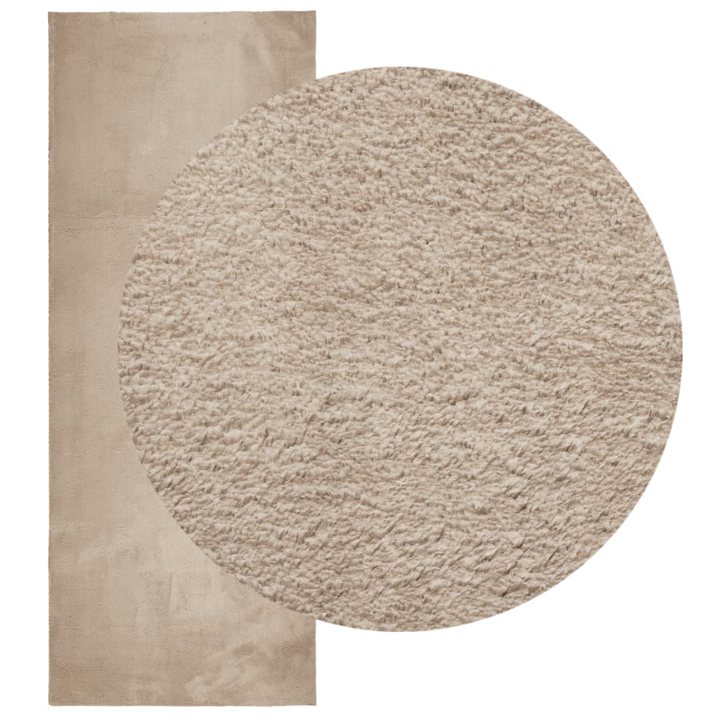 Rug HUARTE Short Pile Soft and Washable Sand 80x200 cm