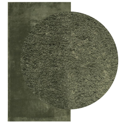 Rug HUARTE Short Pile Soft and Washable Forest Green 60x110 cm