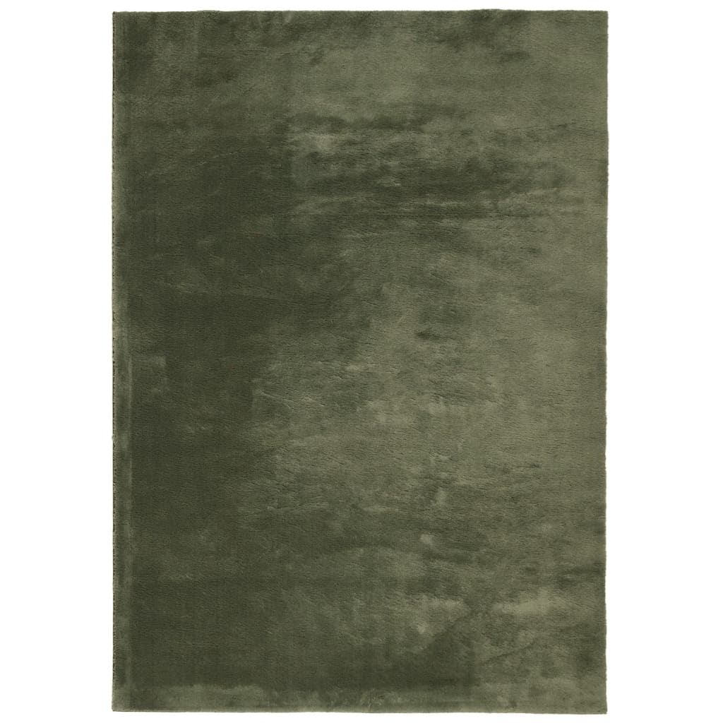 Rug HUARTE Short Pile Soft and Washable Forest Green 160x230 cm
