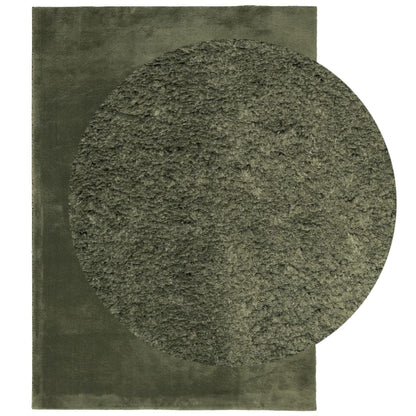 Rug HUARTE Short Pile Soft and Washable Forest Green 200x280 cm