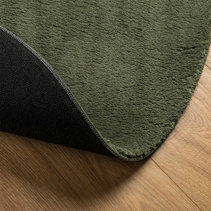 Rug HUARTE Short Pile Soft and Washable Forest Green Ø 100 cm