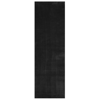 Rug HUARTE Short Pile Soft and Washable Black 80x250 cm
