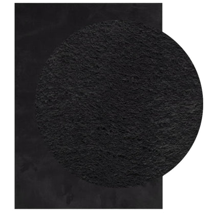 Rug HUARTE Short Pile Soft and Washable Black 240x340 cm
