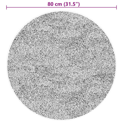 Rug HUARTE Short Pile Soft and Washable Black Ø 80 cm