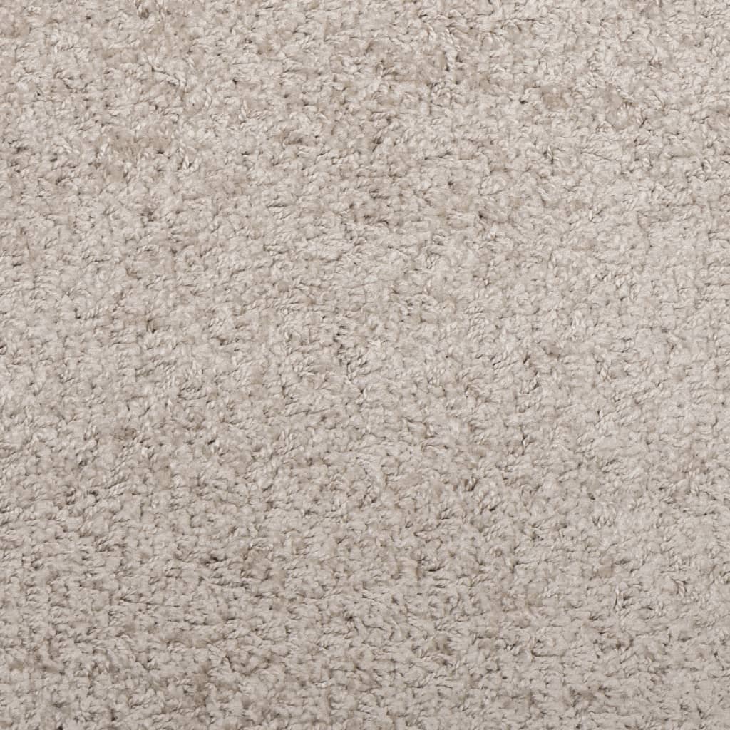 Shaggy Rug PAMPLONA High Pile Modern Beige Ø 80 cm