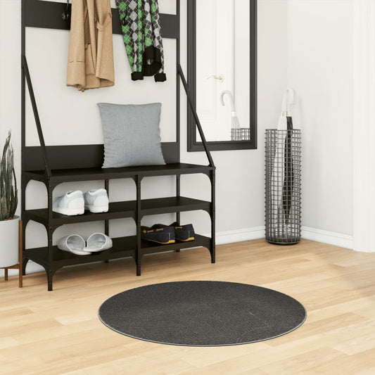 Rug IZA Short Pile Scandinavian Look Anthracite Ø 80 cm