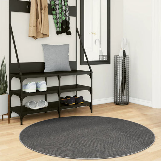 Rug IZA Short Pile Scandinavian Look Anthracite Ø 120 cm