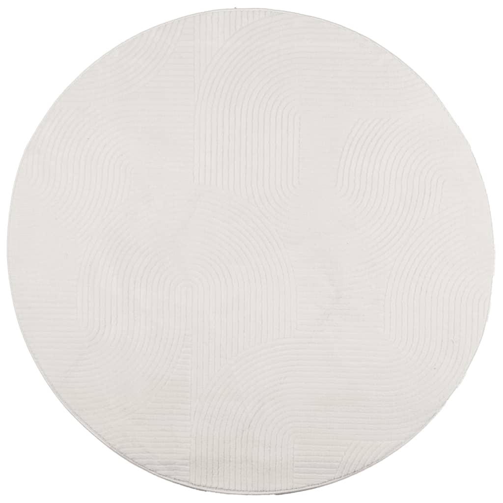 Rug IZA Short Pile Scandinavian Look Cream Ø 80 cm