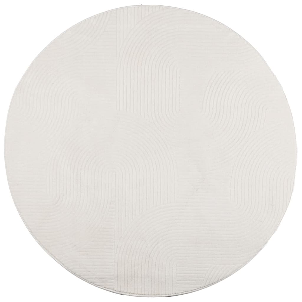 Rug IZA Short Pile Scandinavian Look Cream Ø 120 cm