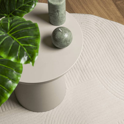 Rug IZA Short Pile Scandinavian Look Cream Ø 120 cm
