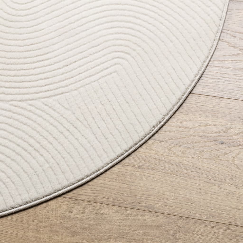 Rug IZA Short Pile Scandinavian Look Cream Ø 160 cm