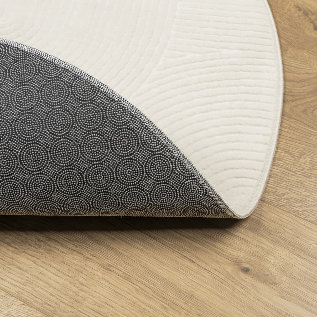 Rug IZA Short Pile Scandinavian Look Cream Ø 160 cm