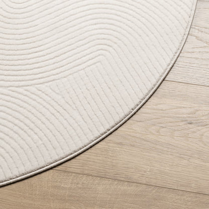 Rug IZA Short Pile Scandinavian Look Cream Ø 200 cm