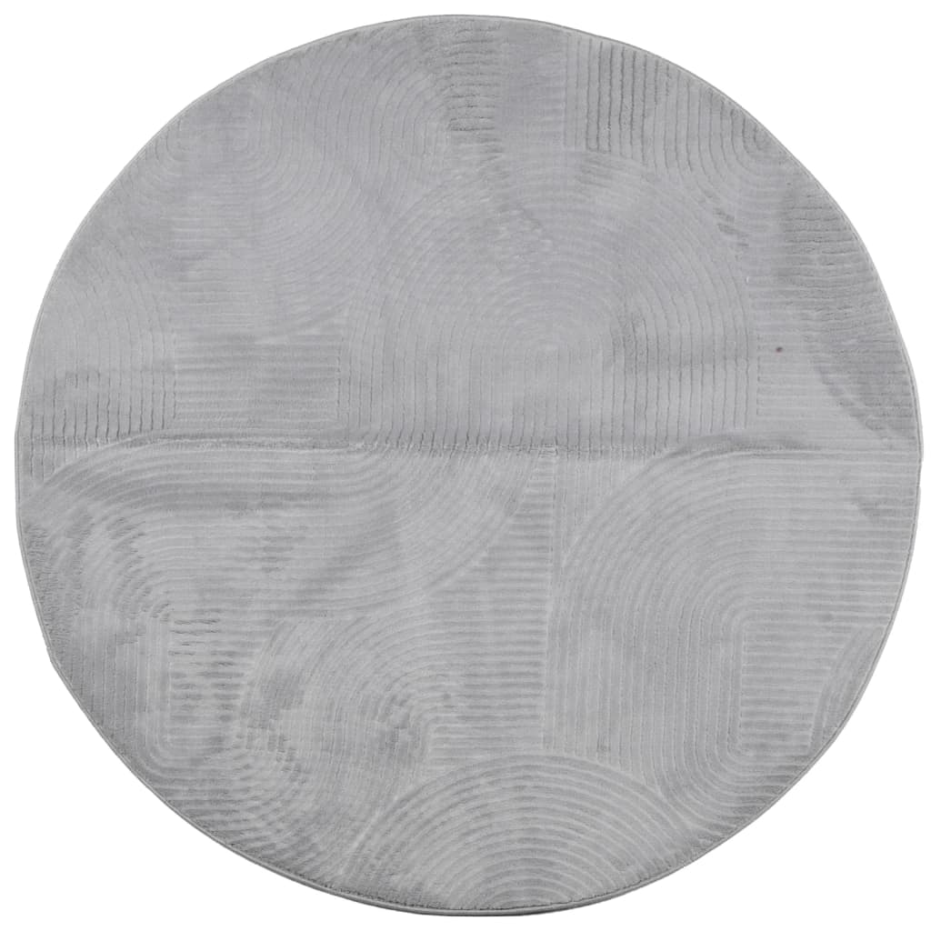 Rug IZA Short Pile Scandinavian Look Grey Ø 100 cm