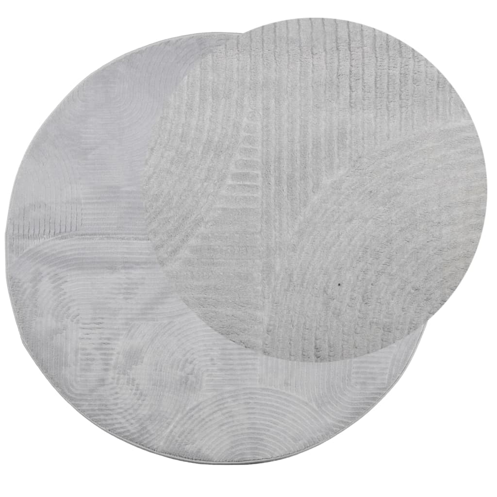 Rug IZA Short Pile Scandinavian Look Grey Ø 100 cm