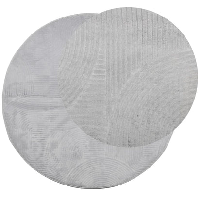 Rug IZA Short Pile Scandinavian Look Grey Ø 100 cm