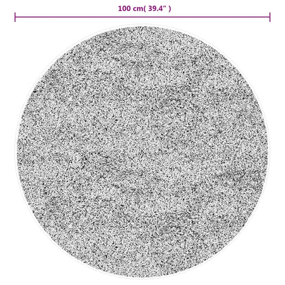 Rug IZA Short Pile Scandinavian Look Grey Ø 100 cm