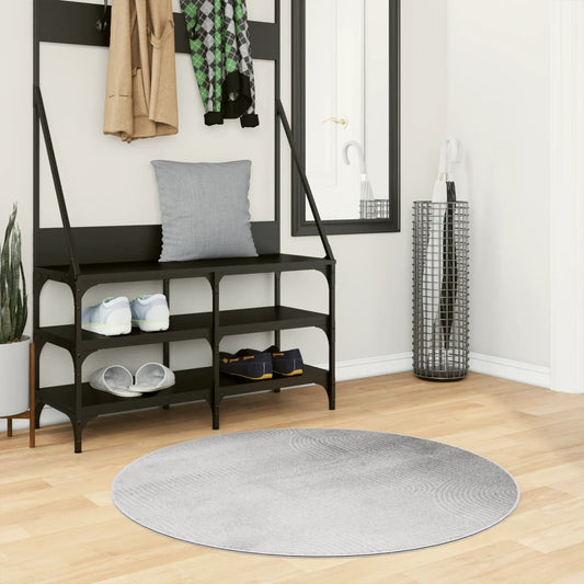 Rug IZA Short Pile Scandinavian Look Grey Ø 100 cm