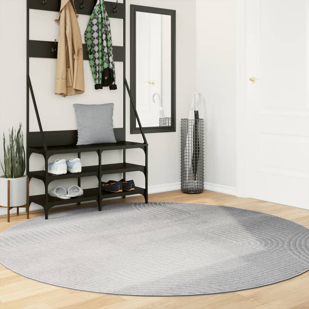 Rug IZA Short Pile Scandinavian Look Grey Ø 200 cm